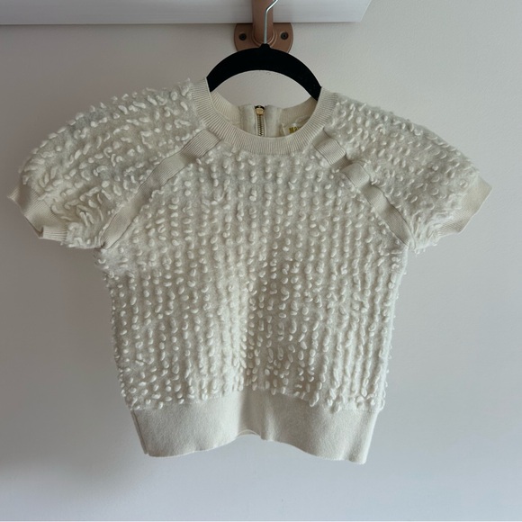 Anthropologie Maeve scottie textured sweater in ivory XS‎ - Picture 1 of 4